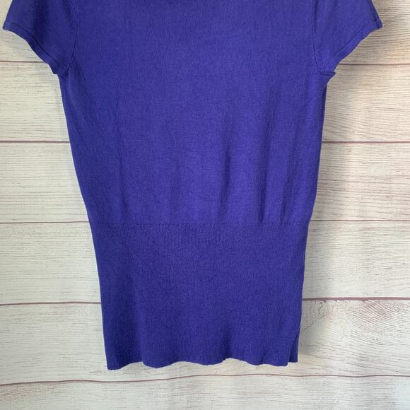 Apt. 9 Purple Cowl Neck Sweater Short Sleeves Fitted Size XS - Picture 8 of 16